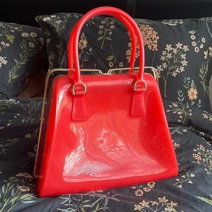 Vintage Furla candy neon orange